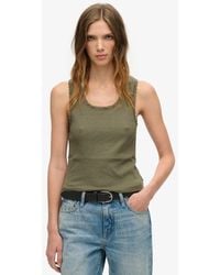 Superdry - & Co Athletic Essentials Vintage Lace Trim Vest Top - Lyst