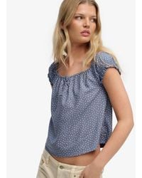 Superdry - Short Sleeve Half Button Woven Top - Lyst