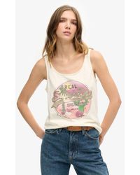 Superdry - & Co Vintage Logo Narrative Vest Top - Lyst