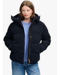 Superdry - & Co Premium Hooded Cord Puffer Jacket - Lyst