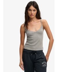 Superdry - & Co Athletic Essentials V Neck Pointelle Cami Top - Lyst