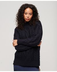 Superdry - High Neck Cable Knit Jumper - Lyst