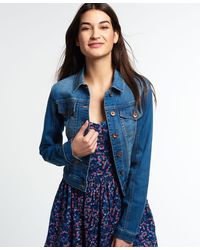 superdry pink denim jacket