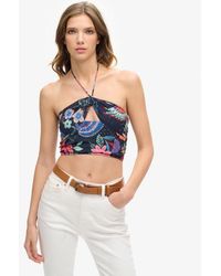 Superdry - & Co Crop Cut Out Woven Top - Lyst