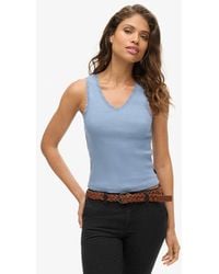 Superdry - & Co Athletic Essentials Lace Trim Vest Top - Lyst