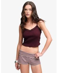 Superdry - & Co Essential Lace Trim Cropped Cami Top - Lyst