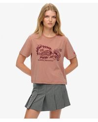 Superdry - Femme T-Shirt Roadside Trade Coupe Décontractée Taille - Lyst
