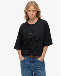 Superdry - Tattoo Versierd Oversized T-shirt - Lyst