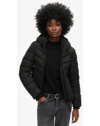 Superdry - & Co Hooded Microfibre Padded Jacket - Lyst