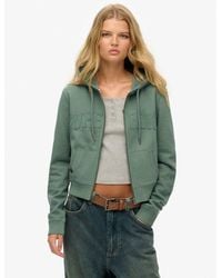 Superdry - & Co Athletic Essentials Tonal Cropped Zip Hoodie - Lyst