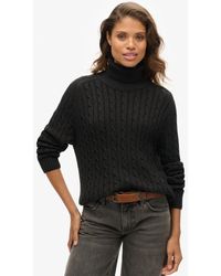 Superdry - Slouchy Cable Roll Neck Jumper - Lyst