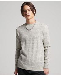 Superdry - Label Crew Jumper Shale Feeder - Lyst
