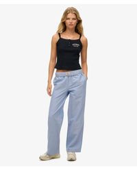 Superdry - & Co Organic Cotton Stripe Elasticated Trousers - Lyst