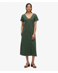 Superdry - & Co Short Sleeve Button Through Jersey Midi Dress - Lyst