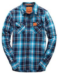 Superdry - Lumberjack Twill Shirt Selvedge Check Sky - Lyst