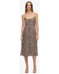 Superdry - Printed Button-up Cami Midi Dress - Lyst