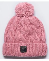 Superdry - & Co Tweed Cable Beanie - Lyst