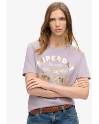 Superdry - & Co Luxe Metallic Logo Relaxed T-shirt - Lyst