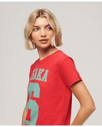 Superdry - Dames t-shirt osaka 6 kiss print 90's - Lyst