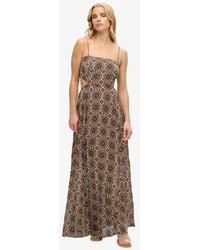 Superdry - & Co Printed Sheered Back Maxi Dress - Lyst