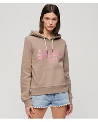 Superdry - & Co Metallic Vintage Logo Graphic Hoodie - Lyst