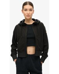 Superdry - & Co Ladies Classic Embroidered Sport Tech Grid Fleece Ziphood - Lyst
