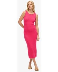 Superdry - Rayon Knitted Backless Midi Dress - Lyst