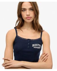 Superdry - & Co Athletic Essentials Graphic Button Cami Top - Lyst