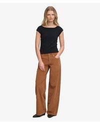 Superdry - Mid Rise Baggy Corduroy Trousers Size: 26/32 - Lyst