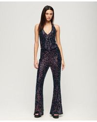 Superdry - Fully Lined Sequin Halter Jumpsuit - Lyst