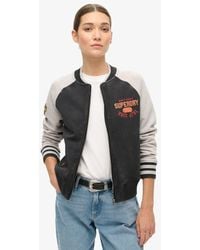 Superdry - College Script Graphic Jersey Bomber Jacket - Lyst