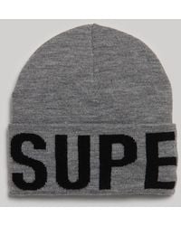 Superdry - Bonnet en tricot griffé - Lyst