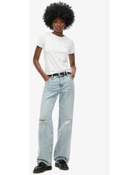 Superdry - Jeans Van Biologisch Katoen Met Halfhoge Taille En Wijde Pijpen - Lyst