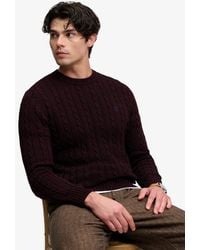 Superdry - & Co Cotton Cable Knit Crew Jumper - Lyst