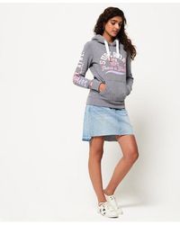 Superdry - Track & Field Lite Hoodie Surfs Up Snowy - Lyst