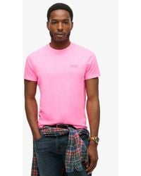 Superdry - Essential Logo Embroidered Neon T-Shirt - Lyst