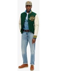 Superdry - & Co Colourblock Relaxed Fit Varsity Wool Bomber Jacket - Lyst