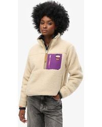 Superdry - & Co Fully Lined Logo Badge Vintage Retro Half Zip Fleece Jumper - Lyst