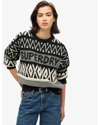 Superdry - & Co Branded Pattern Crew Jumper - Lyst