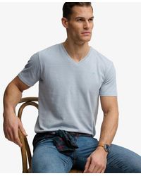 Superdry - & Co Classic Cotton Linen V-neckline T-shirt - Lyst