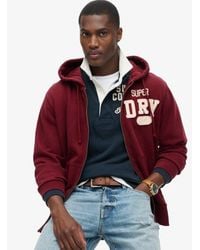 Superdry - Vintage Athletic Hoodie Met Rits - Lyst