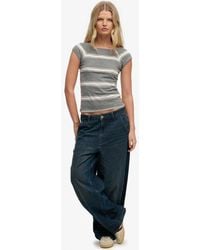 Superdry - & Co Athletic Off Shoulder Pattern Top - Lyst