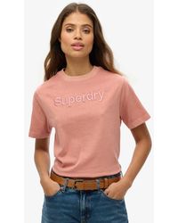 Superdry - & Co Embroidered Core Logo Boxy Loose T-shirt - Lyst