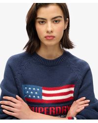 Superdry - & Co Knitted Americana Crew Neck Jumper - Lyst