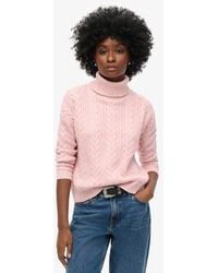 Superdry - & Co Drop Shoulder Cable Roll Neck Jumper - Lyst