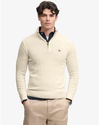 Superdry - Cotton Half Zip Knit Jumper - Lyst