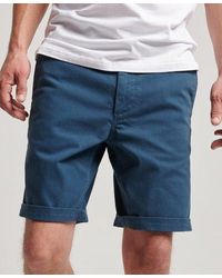 Superdry - Officer Chino Shorts Blue - Lyst