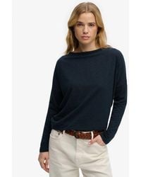 Superdry - & Co Studios Boat Neck Slub Long Sleeve Top - Lyst