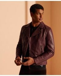 vuurwerk cement Petulance Superdry Leather jackets for Men | Online Sale up to 50% off | Lyst