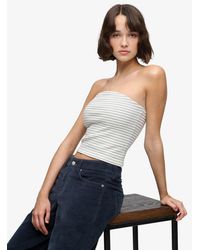 Superdry - & Co Athletic Essentials Stripe Jersey Bandeau Top - Lyst